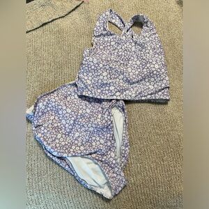 Purple and white floral Albion Fit swimsuit